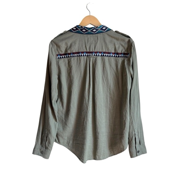 Rails Kona Sage Shirt Inca Embroidery Linen Blend Size Small - Picture 6 of 12